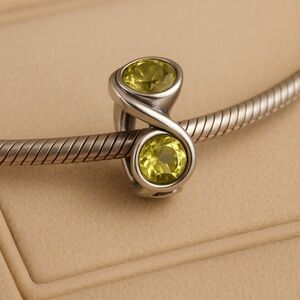 Chamilia .925 Forever Lights Yellow/Green Swarovski Bead Charm EUC CHAM #316